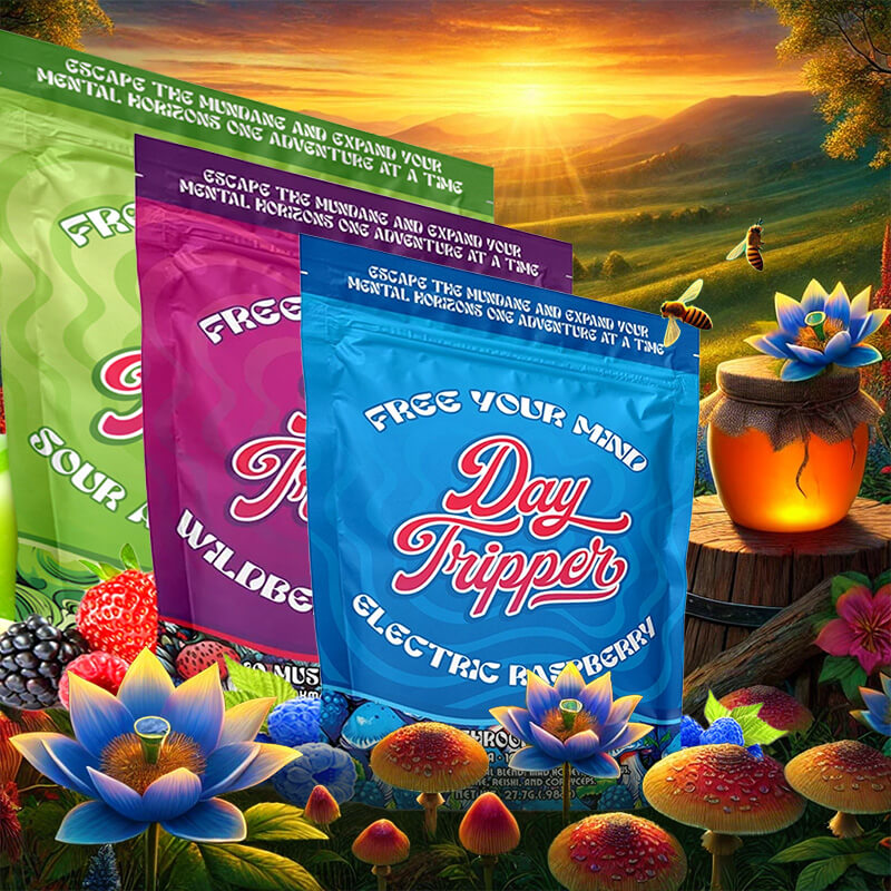 Day Tripper Gummies - Mushroom Blend with Blue Lotus Extract and Mad Honey
