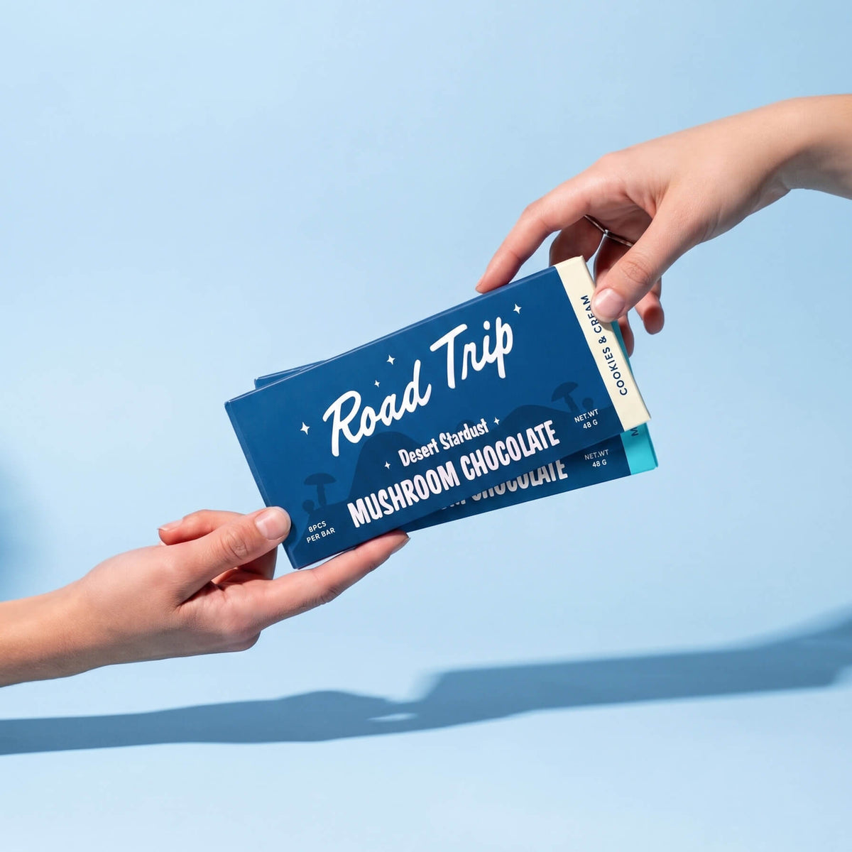 Road trip magic mushroom chocolate bars come in four flavors.
