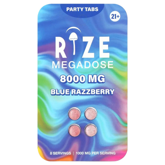 Rize Party Tabs Blue Razz four count blister pack