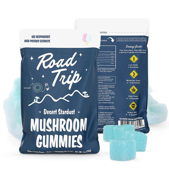 Road Trip Cotton Candy mushroom gummies pack