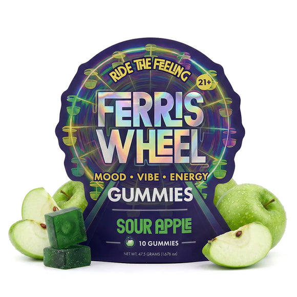 Ferris Wheel Sour Apple Kanna Gummies pouch, 10 count