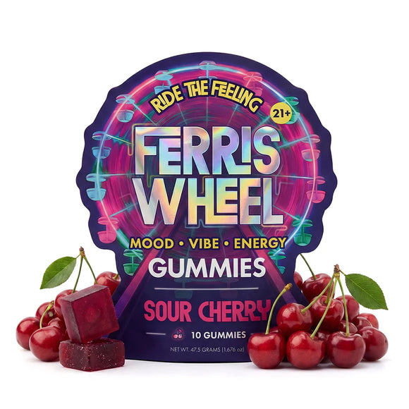 Ferris Wheel Sour Cherry Kanna Gummies pouch, 10 count