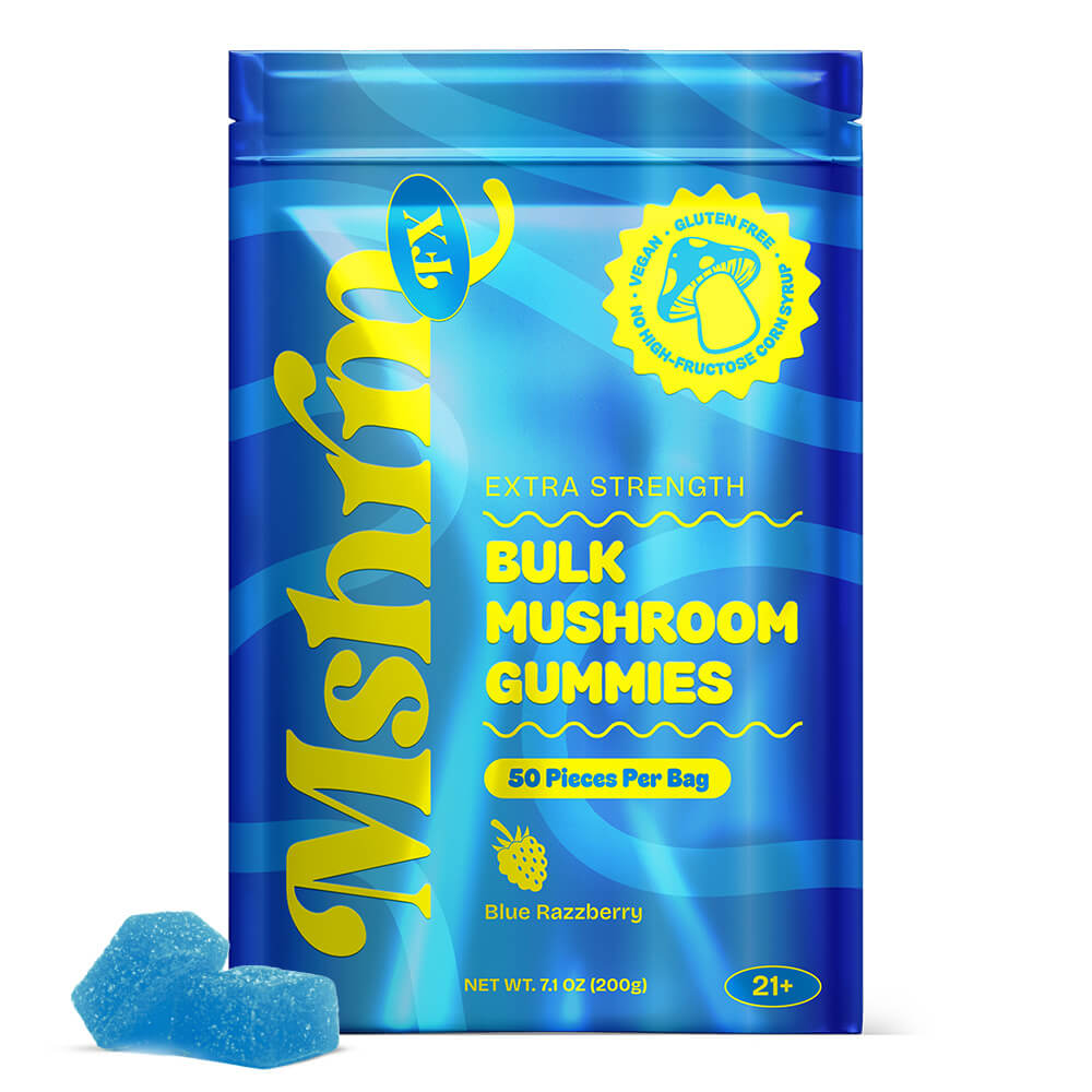 Bulk Raspberry Gummies MushroomFX Bulk Mushroom Gummies - Blue Raspberry | 50 Gummies – MushroomFx